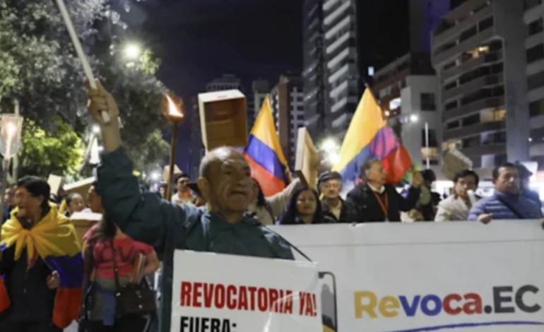  Revocatoria contra Noboa sube de tono: convocan nuevas movilizaciones para presionar al CNE